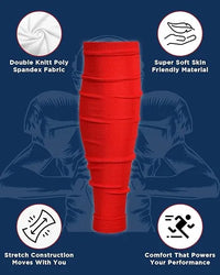 Football Leg Sleeves Men's & Boys (1 Pair) Red