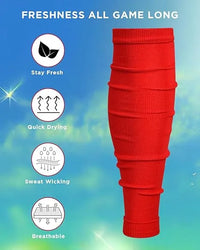 Football Leg Sleeves Men's & Boys (1 Pair) Red