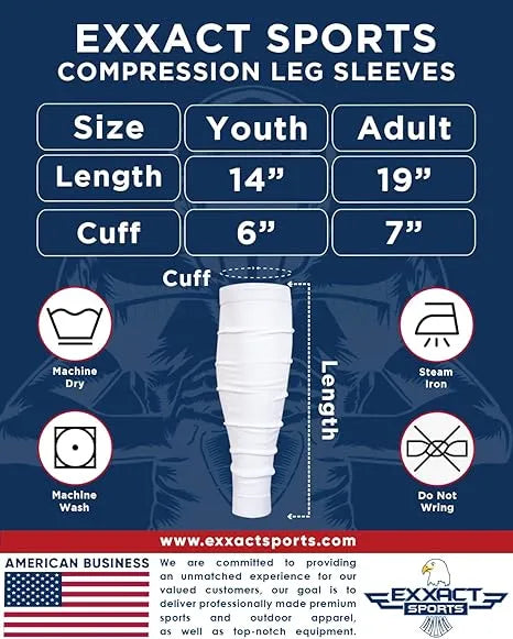 Football Leg Sleeves Men's & Boys (1 Pair) Red