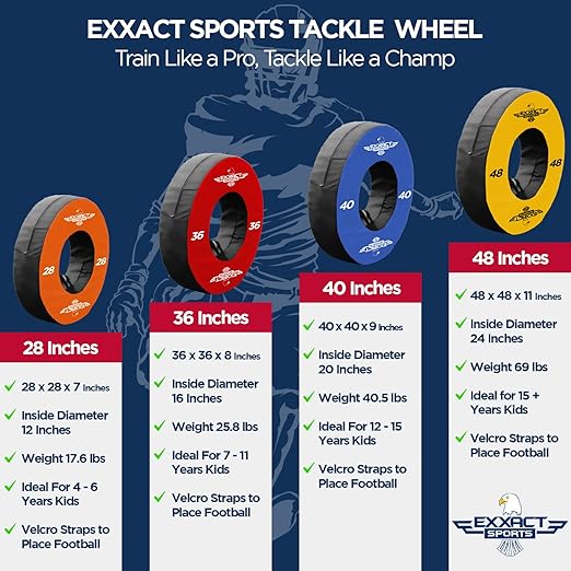 Football Tackle Wheel Dummies with Straps - 36 Inches