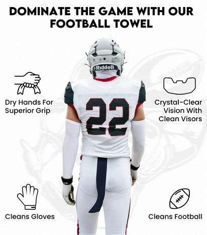 Streamer Football Towel with Hook & Loop Fastener (Red)