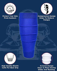 Football Leg Sleeves Men's & Boys (1 Pair) Royal Blue