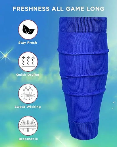 Football Leg Sleeves Men's & Boys (1 Pair) Royal Blue