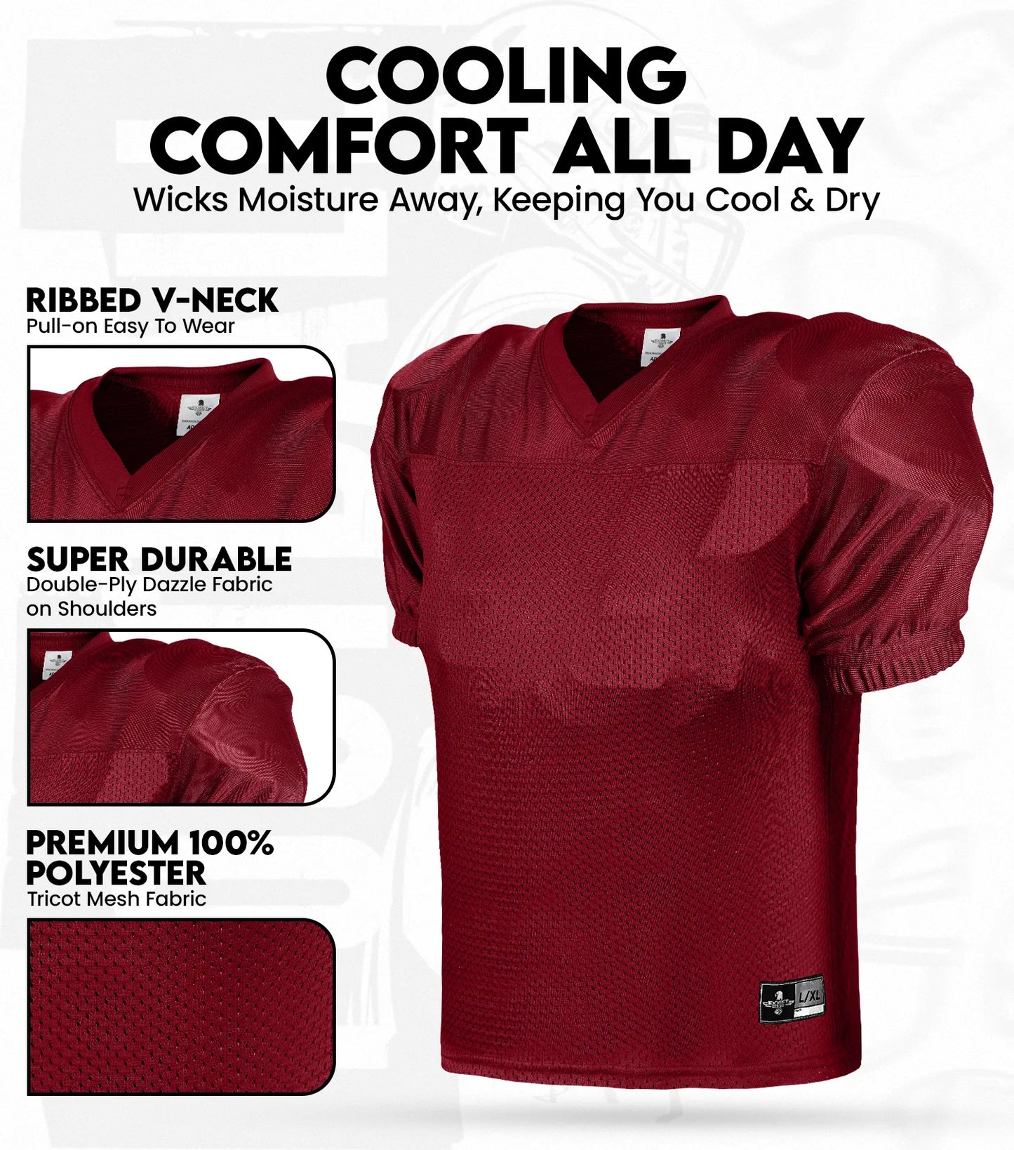 Men's Adult Football Practice Jersey (Maroon)