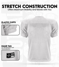 Men's Adult Football Practice Jersey (Silver)