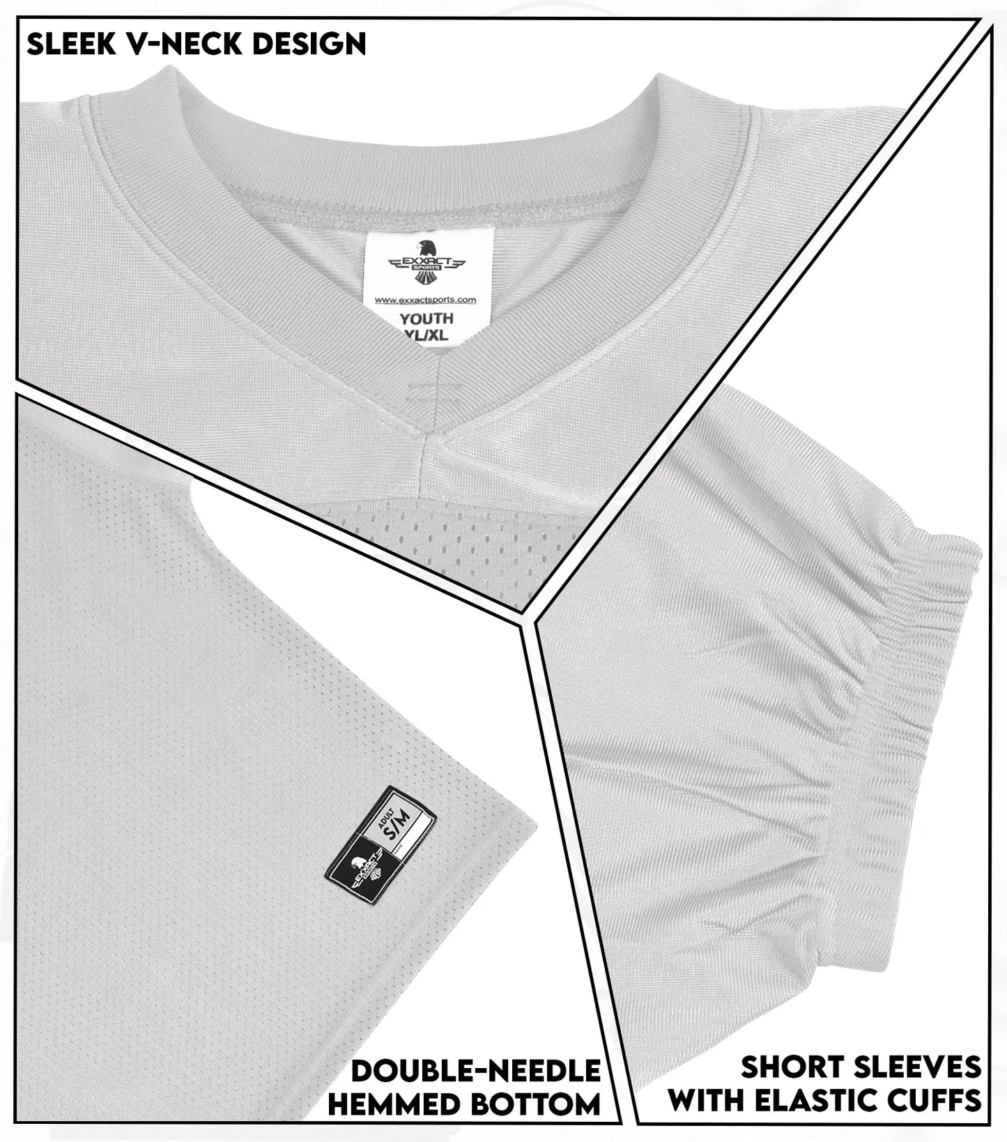 Men's Adult Football Practice Jersey (Silver)