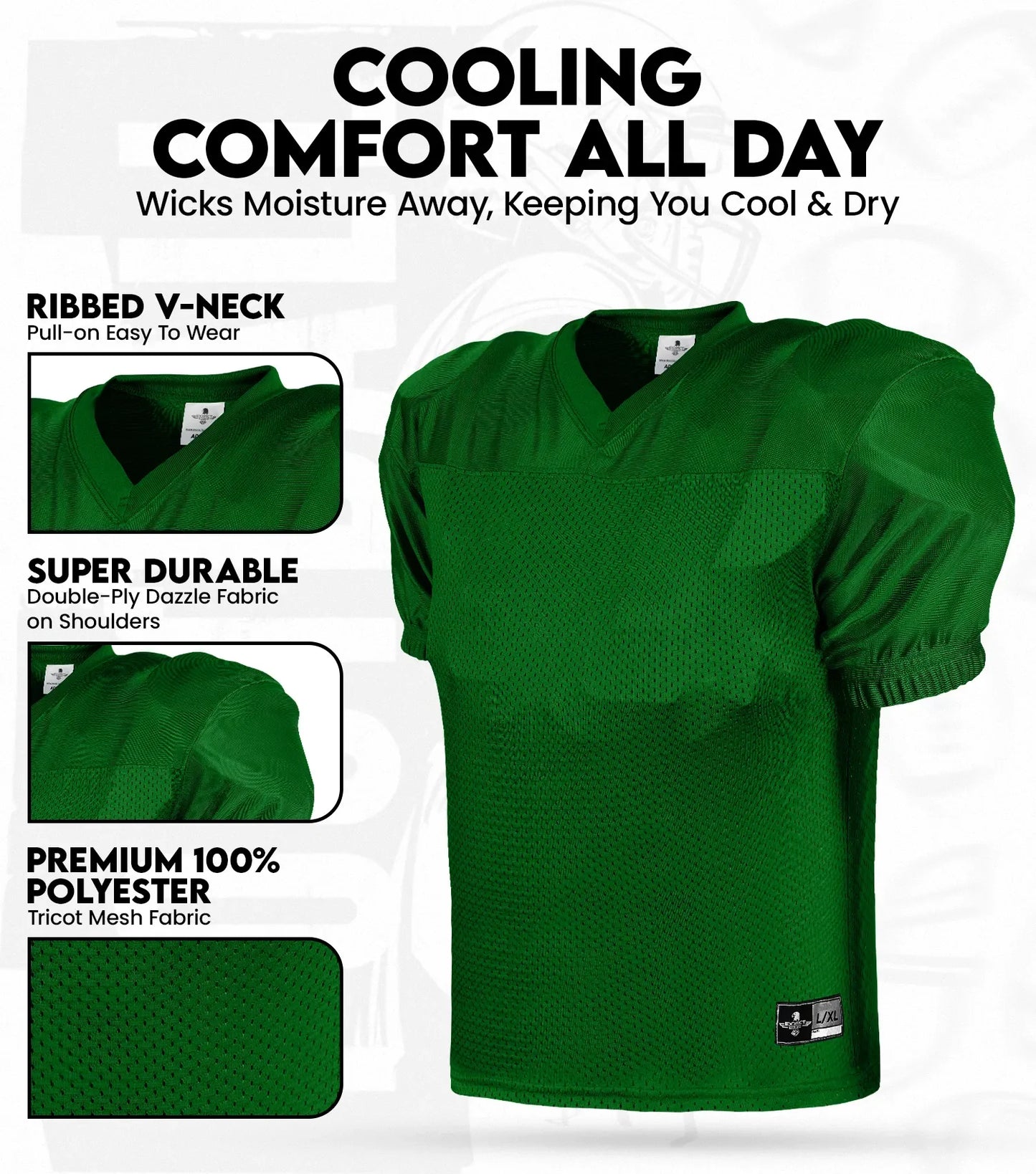 Boys Youth Football Practice Jersey (Green)