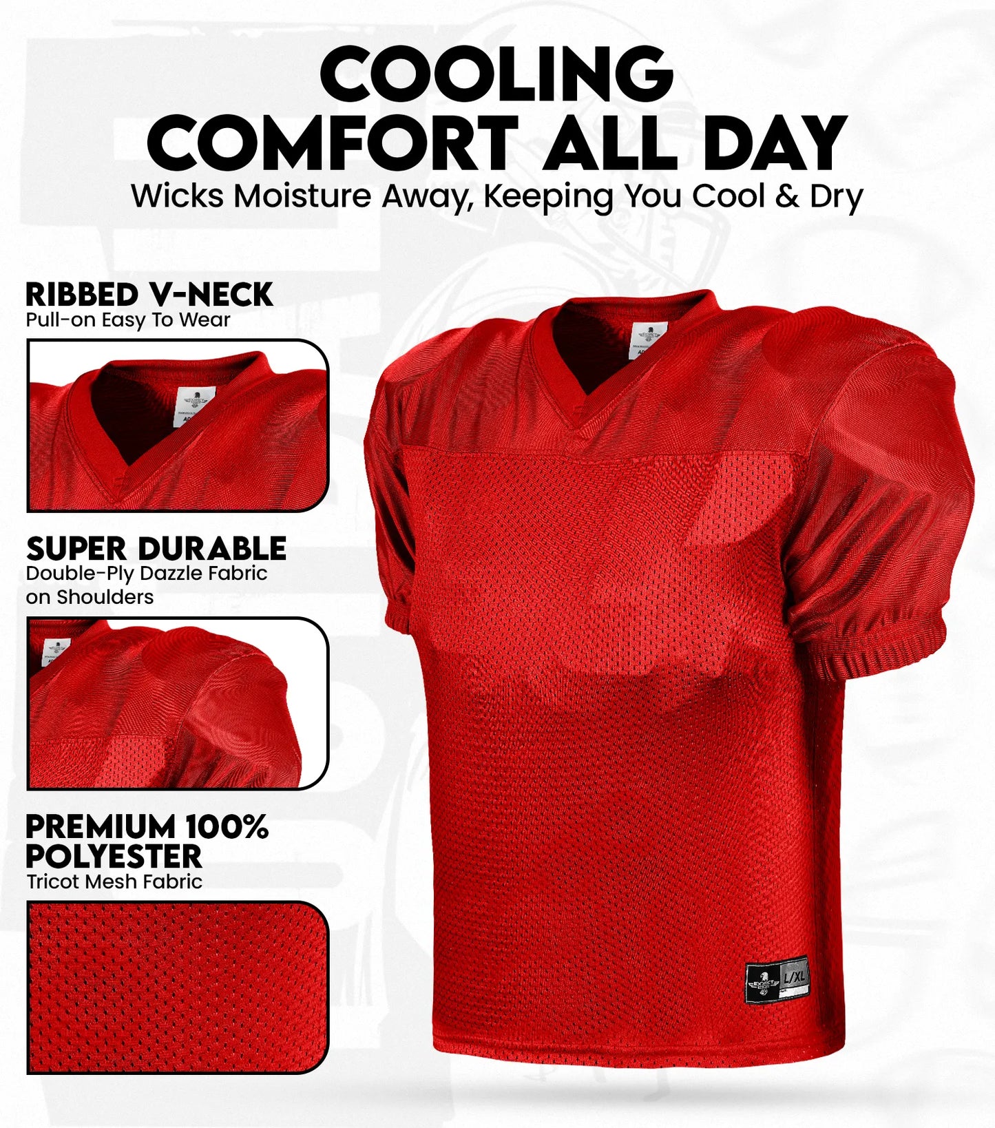 Boys Youth Football Practice Jersey (Red)