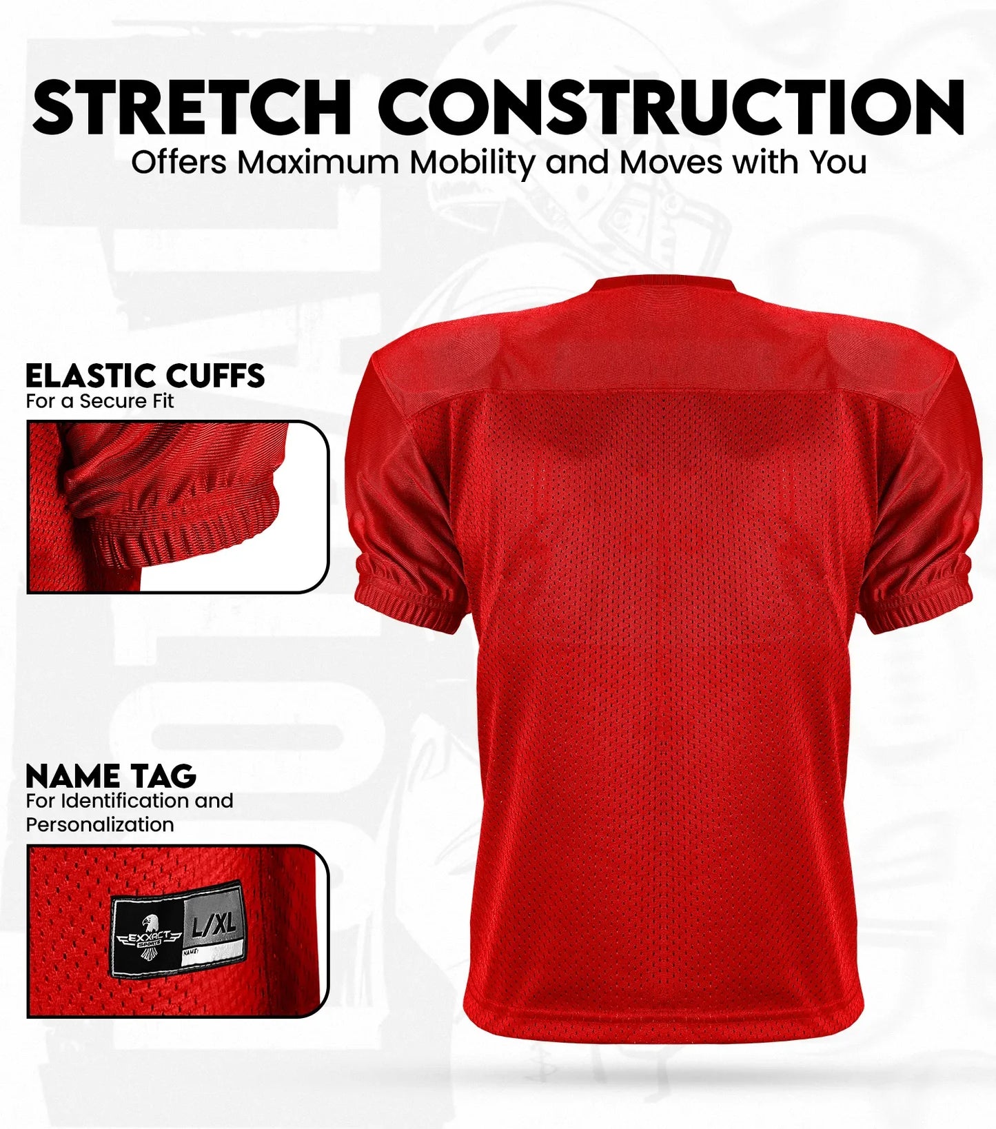 Boys Youth Football Practice Jersey (Red)