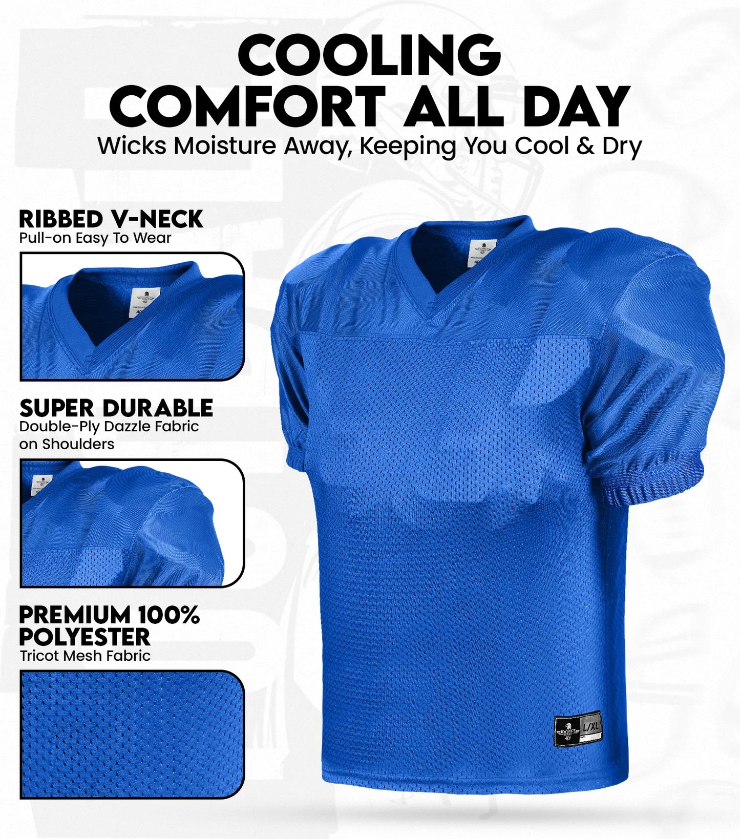 Boys Youth Football Practice Jersey (Royal Blue)