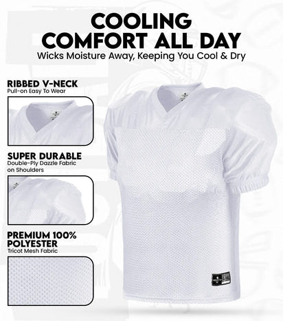 Boys Youth Football Practice Jersey (White)