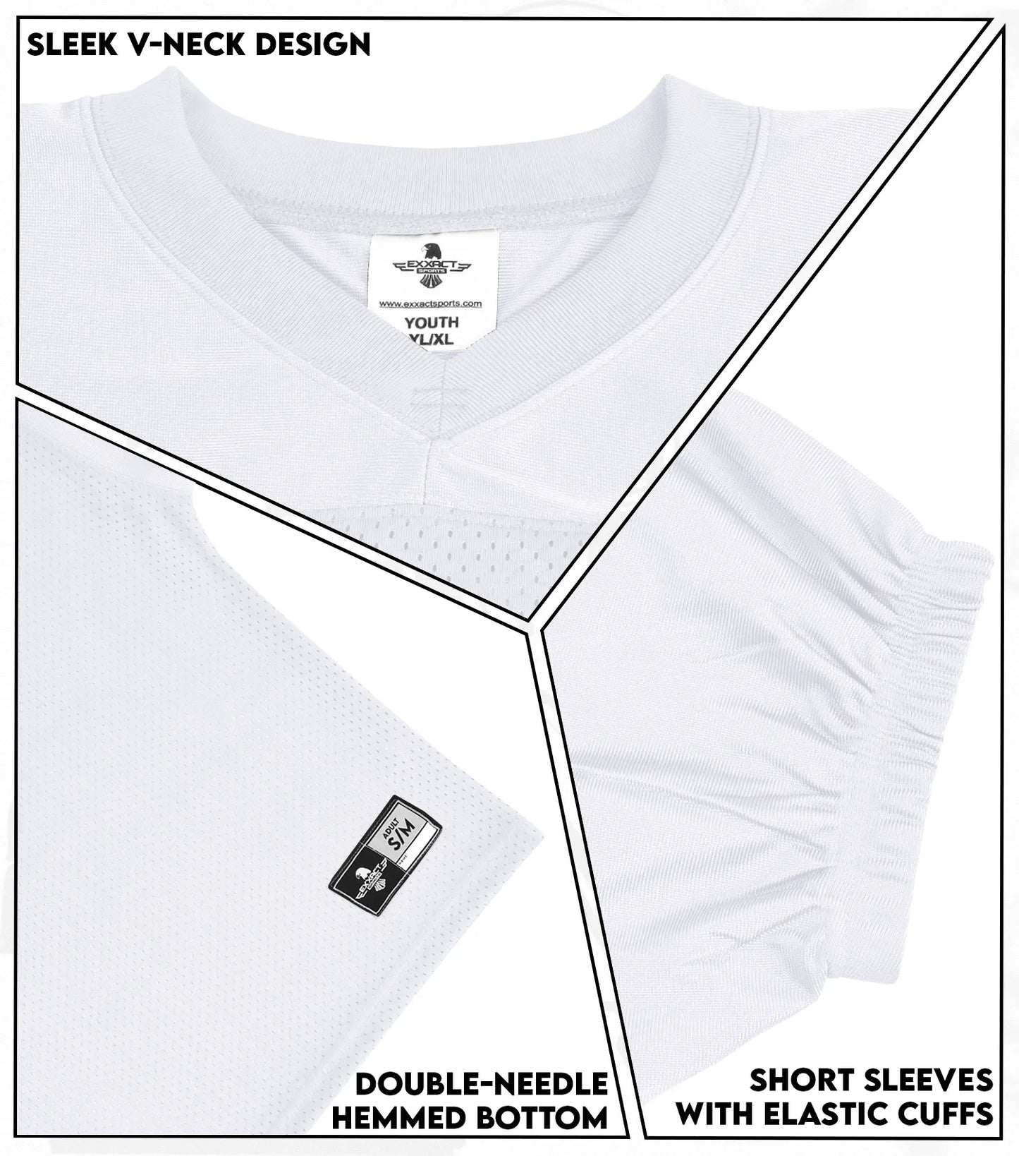 Boys Youth Football Practice Jersey (White)