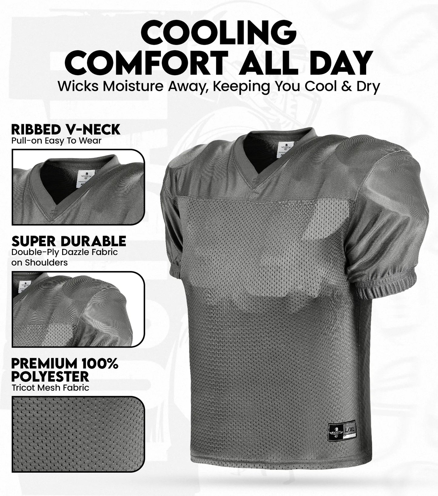 Boys Youth Football Practice Jersey (Dark Grey)
