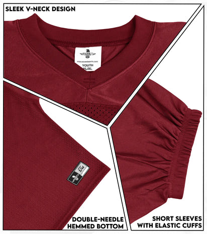 Boys Youth Football Practice Jersey (Maroon)
