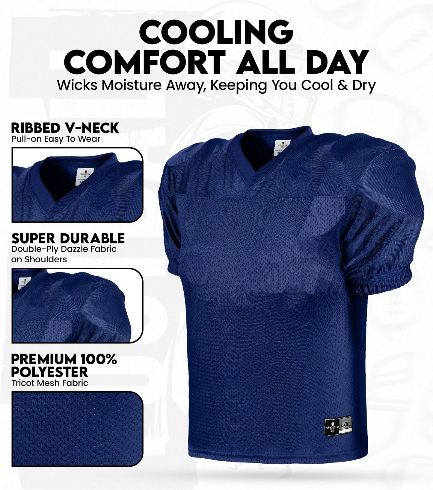 Boys Youth Football Practice Jersey (Navy)