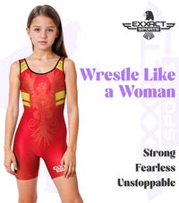 Sublimated Girl's Wrestling Singlets, High-Cut Female Singlets (Phoenix)