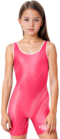 Sublimated Girl's Wrestling Singlets, High-Cut Female Singlets (Pink)