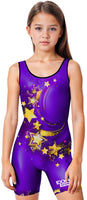 Sublimated Girl's Wrestling Singlets, High-Cut Female Singlets (Stars)