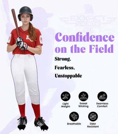 Knicker/Yoga Style Softball Pants For Girls (White/Navy)