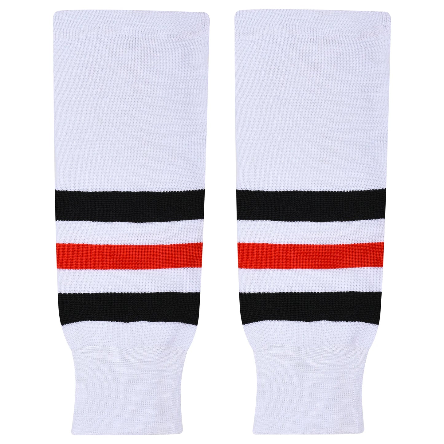 Knit Men & Women Hockey Socks White / Black & Red