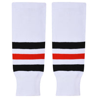 Knit Men & Women Hockey Socks White / Black & Red