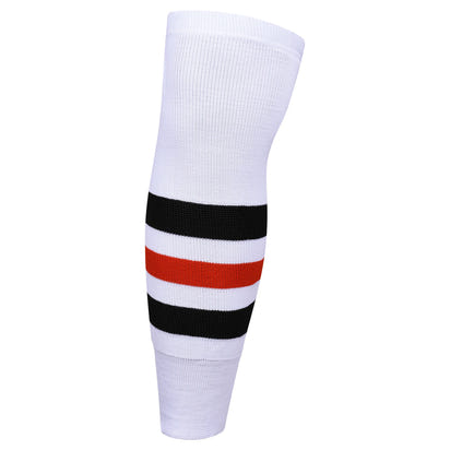 Knit Men & Women Hockey Socks White / Black & Red