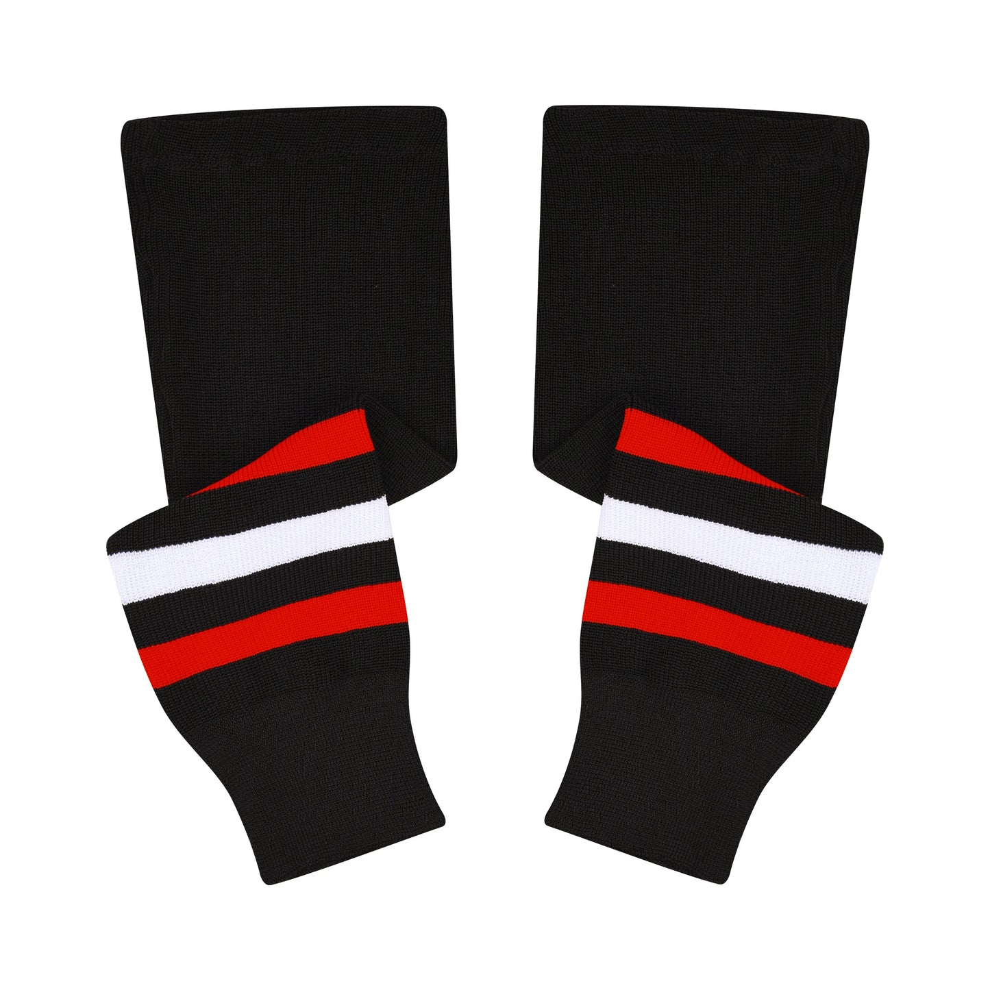 Knit Men & Women Hockey Socks  Black / Red & White