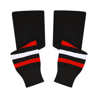 Knit Men & Women Hockey Socks  Black / Red & White