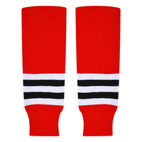 Knit Men & Women Hockey Socks  Red / White & Black