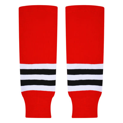 Knit Men & Women Hockey Socks  Red / White & Black