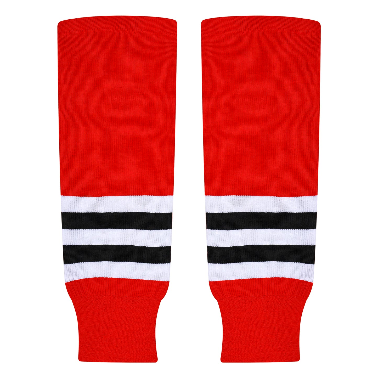 Knit Men & Women Hockey Socks  Red / White & Black