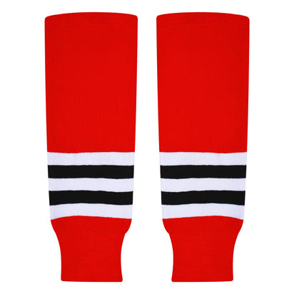 Knit Men & Women Hockey Socks  Red / White & Black