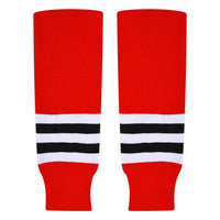 Knit Men & Women Hockey Socks  Red / White & Black