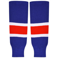 Knit Men & Women Hockey Socks Royal Blue / White & Red
