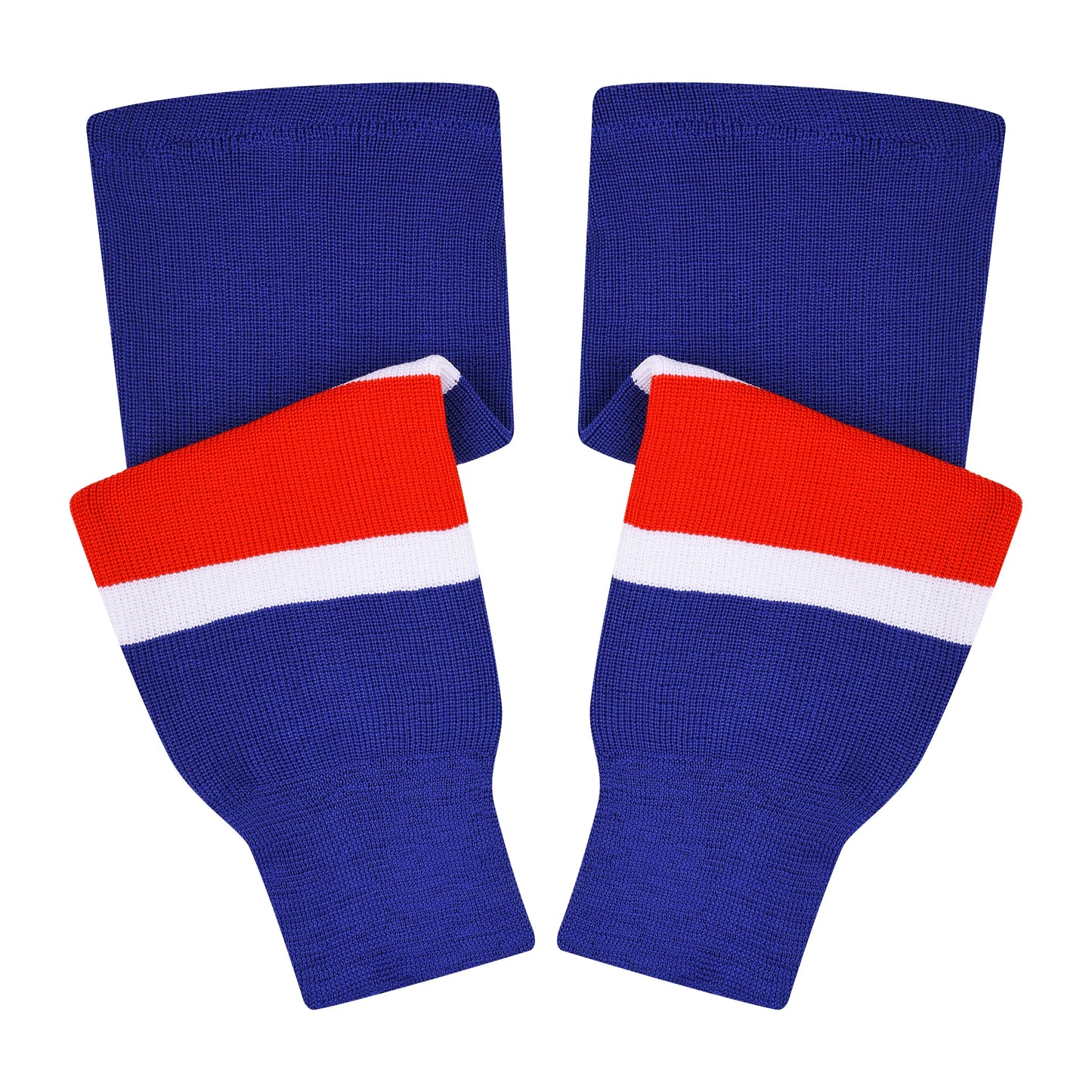 Knit Men & Women Hockey Socks Royal Blue / White & Red