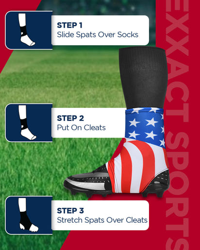 Spats Cleat Men & Boys Football Covers (usa Flag)