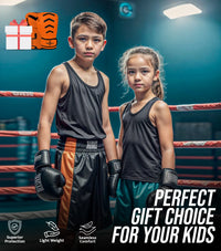 Kids Knockout Boxing Gloves with Padded Protection (Orange/Black)