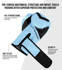 Kids Knockout Boxing Gloves with Padded Protection (Baby Blue/Balck)