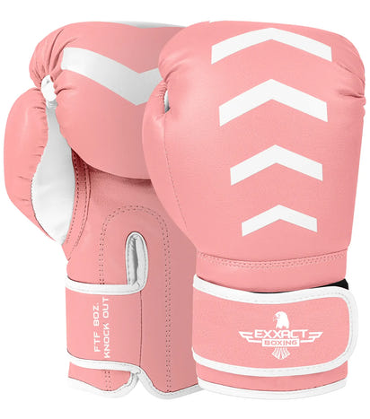Kids Knockout Boxing Gloves with Padded Protection (Baby Pink/White)