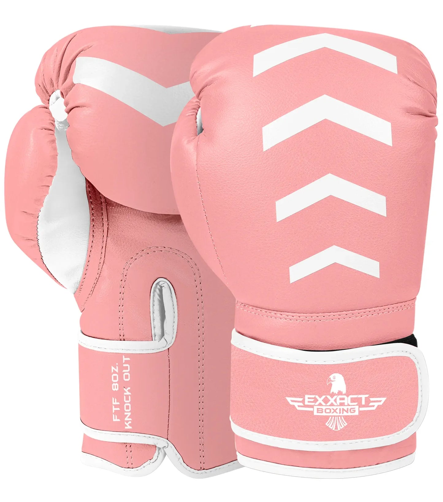 Kids Knockout Boxing Gloves with Padded Protection (Baby Pink/White)