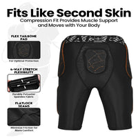 Men's Gladiator 5-Pad Football Girdle with Cup Pocket (Black)