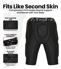 Men's Gladiator 5-Pad Football Girdle with Cup Pocket (Black Gold)