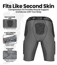 Men's Gladiator 5-Pad Football Girdle with Cup Pocket (Gray Bronze)