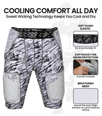 Men's Gladiator 5-Pad Football Girdle with Cup Pocket (Textured Camo)