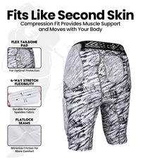 Men's Gladiator 5-Pad Football Girdle with Cup Pocket (Textured Camo)