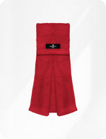 Football Towel with Hook & Loop Fastener, to Clean Hands, Visor and Gloves (Red)