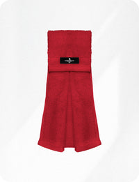 Football Towel with Hook & Loop Fastener, to Clean Hands, Visor and Gloves (Red)