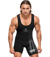 Men's Patriot Wrestling Singlets (Black)