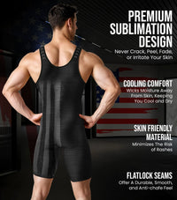 Men's Patriot Wrestling Singlets (Black)