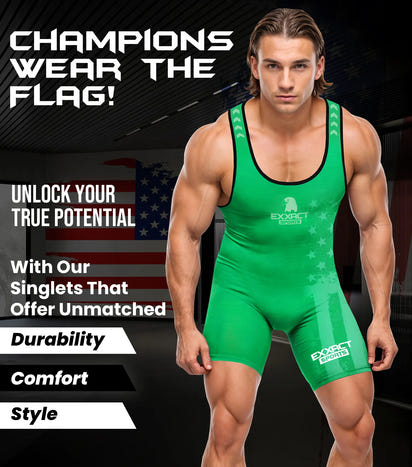 Men's Patriot Wrestling Singlets (Green)